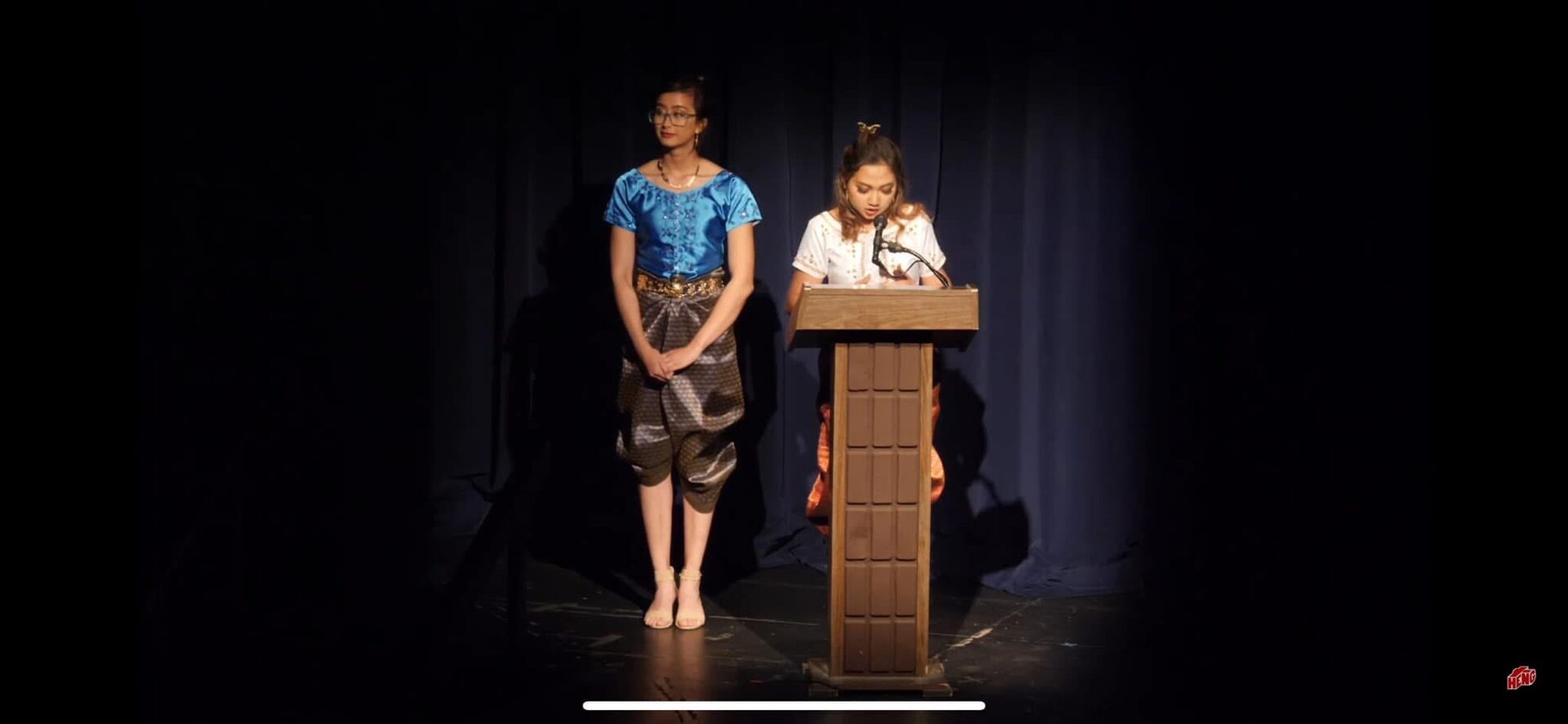Speaking at a Cambodian Student Society event as chapter president
